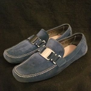 Blue Suede Ferragamo men’s drivers shoes